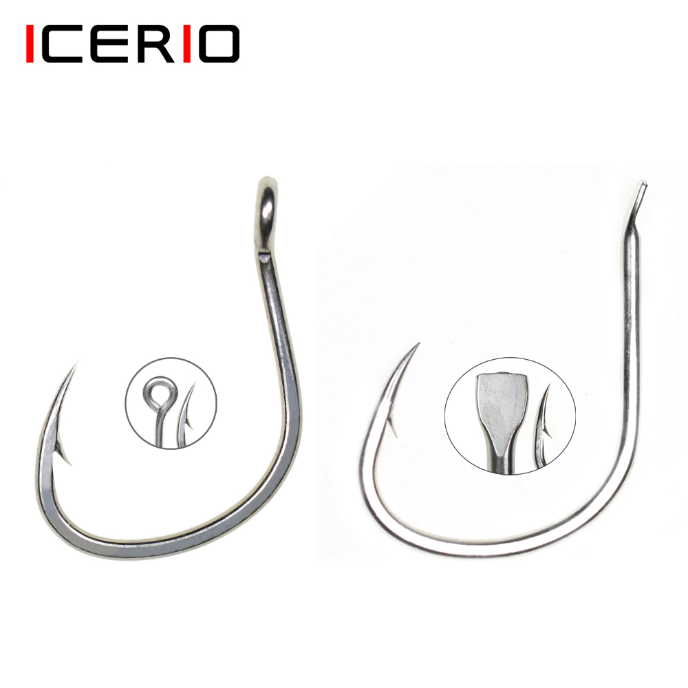Fishing Hook Circle - ICERIO 10PCS Rivestimento in stagno opaco